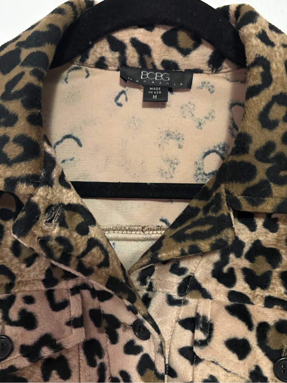 BCBGMAXAZRIA Leopard Print Trucker Jacket - Picture 2 of 4